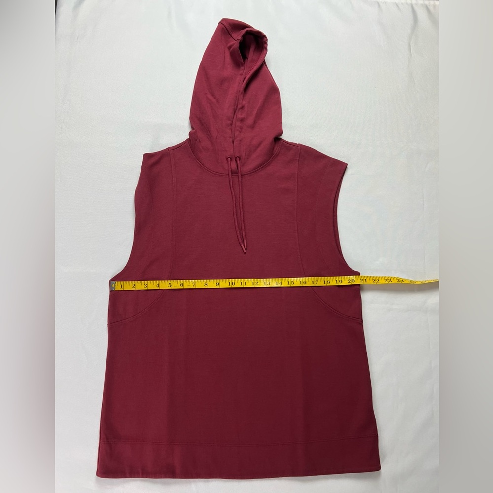 Athleta Sundown Red Sleeveless Activewear Gym Weights Walking Sweatshirt Hoodie - Picture 8 of 12